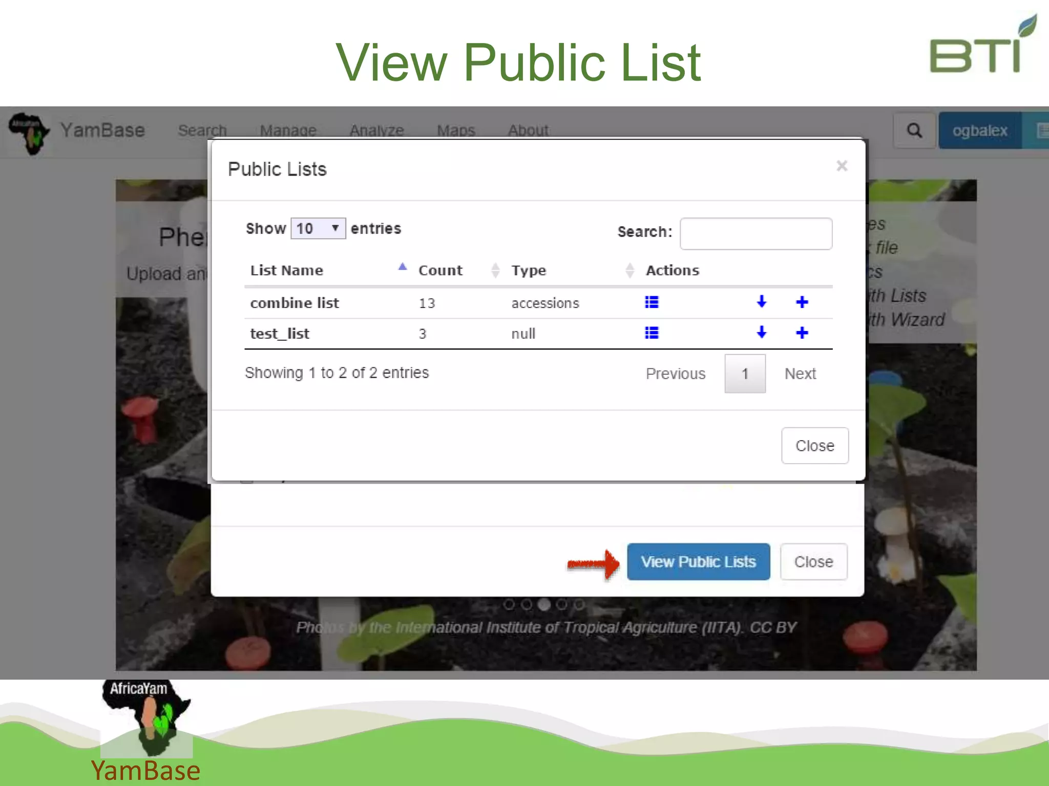 YamBase
View Public List
 