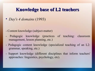 Developing knowledge base in efl teacher education programs | PPT