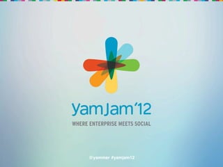 YAMMER’S SECRET SAUCE
Adam Pisoni
Co-Founder, CTO & Board Member, Yammer   @yammer !#yamjam12!
                                         !
 
