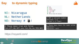 Say to dynamic typing🇳🇴
https://noyaml.com/
 