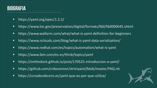 YAML - Características, ventajas, desventajas, y comparativa. | PDF