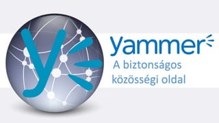 Yammer
A biztonságos
közösségi oldal
 