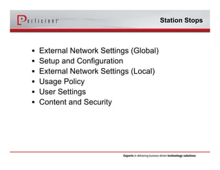 bit.ly/1p4anBQ
Lync Online: How the
Cloud is Changing the Way
We Communicate
bit.ly/Qm6qsl
Connect with Perficient
 
