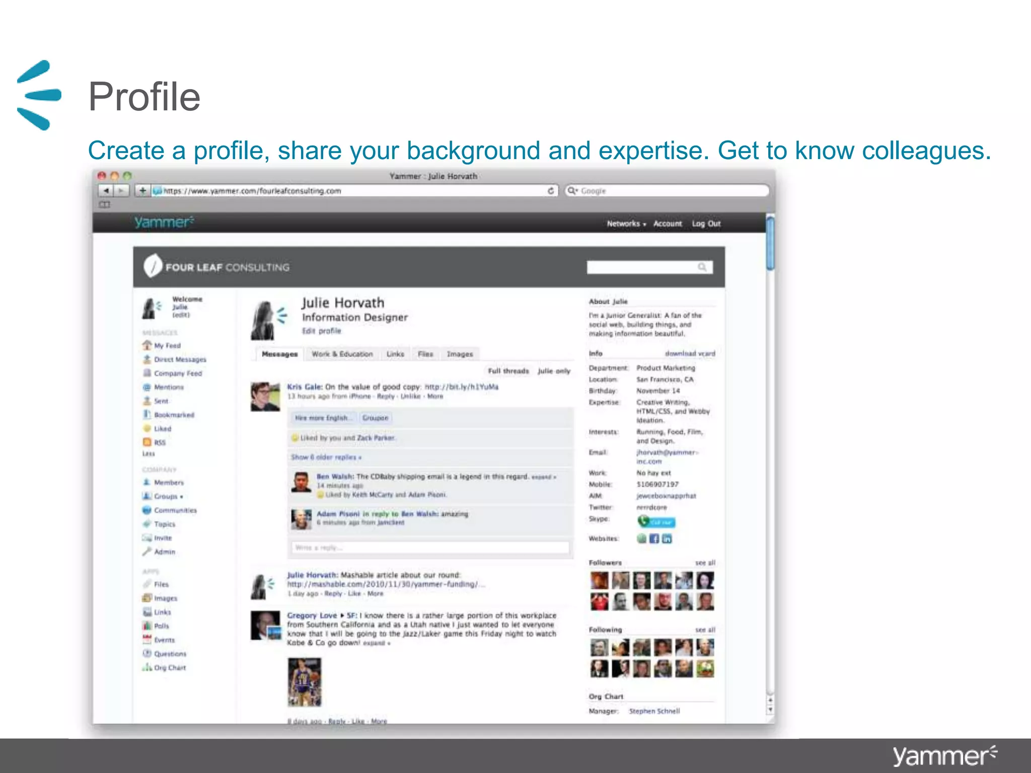 ProfileCreate a profile, share your background and expertise. Get to know colleagues. 