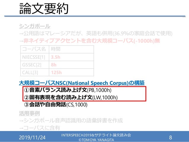 論文紹介 Building The Singapore English National Speech Corpus