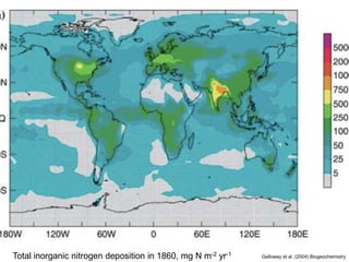 Total inorganic nitrogen deposition in 1860, mg N m-2 yr-1 Galloway et al. (2004) Biogeochemistry
 
