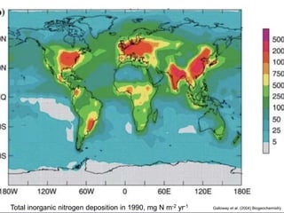 Total inorganic nitrogen deposition in 1990, mg N m-2 yr-1 Galloway et al. (2004) Biogeochemistry
 