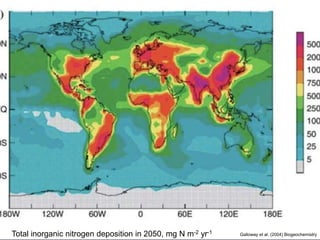 Total inorganic nitrogen deposition in 2050, mg N m-2 yr-1 Galloway et al. (2004) Biogeochemistry
 