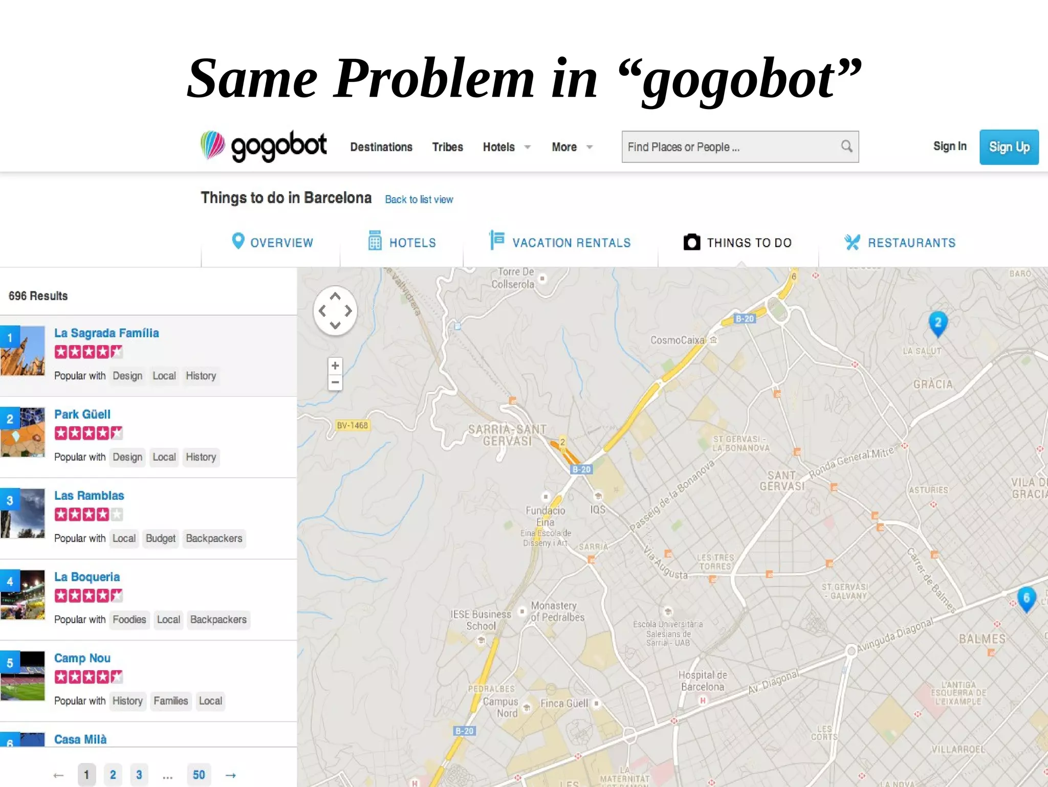 8
Same Problem in “gogobot”
 