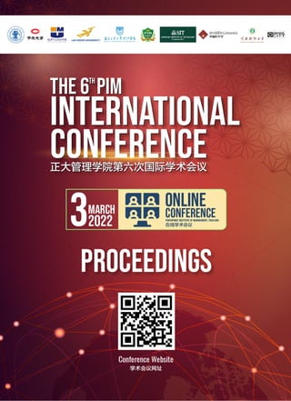 Proceedings
The 6th PIM International Conference
Reconnecting the World of Coexistence
through Business and Education
(Onl...