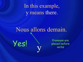 The French Pronouns "y" and "en"