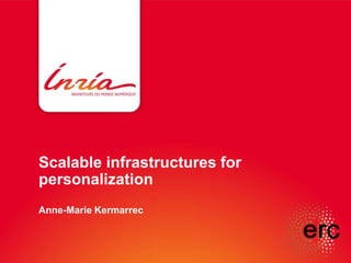 Scalable infrastructures for
personalization
Anne-Marie Kermarrec
 