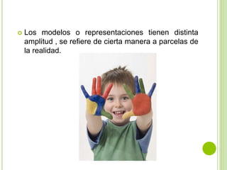  Los modelos o representaciones tienen distinta
amplitud , se refiere de cierta manera a parcelas de
la realidad.
 