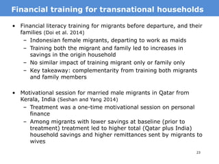 26
• asdf
MotivationExperiment with money transmitter Viamericas
• On-the-spot survey of remitters
• Randomized discount on
Viamericas transactions to
“primary remittance recipient”
(PRR)
 