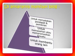 Di antaranya manfaat blog :