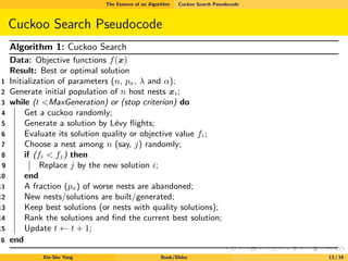 Cuckoo Search Algorithm: An Introduction | PPT