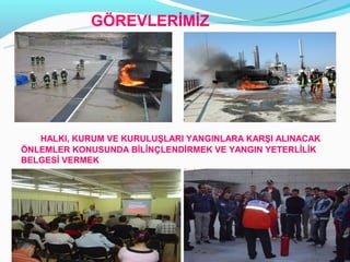 Ö鷡ճİİ




   HALKI, KURUM VE KURULUŞLARI YANGINLARA KARŞI ALINACAK
ÖNLEMLER KONUSUNDA BİLİNÇLENDİRMEK VE YANGIN YETERLİLİK
BELGESİ VERMEK
 