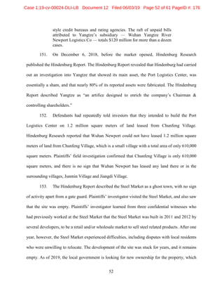 Yangtze Rivert Port & Logistics Amended Complaint