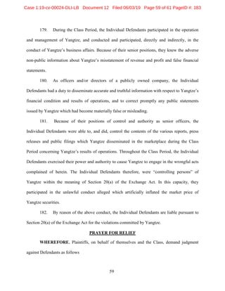 Yangtze Rivert Port & Logistics Amended Complaint