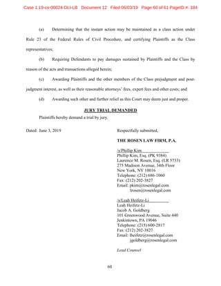 Yangtze Rivert Port & Logistics Amended Complaint