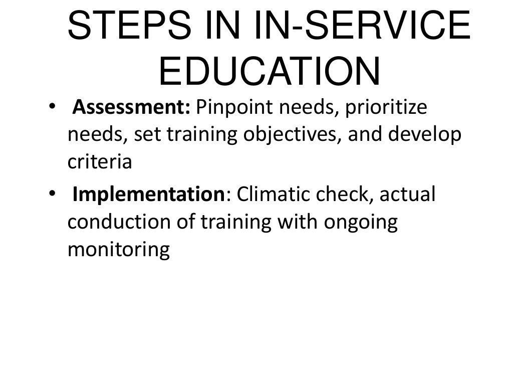 STAFF DEVELOPMENT IN NURSING