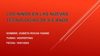 NOMBRE: ZUBIETA ROCHA YANINE
TURNO: VESPERTINO
FECHA: 10/01/2022
 