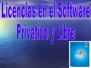 Licencias en el Software  Privativo y Libre 