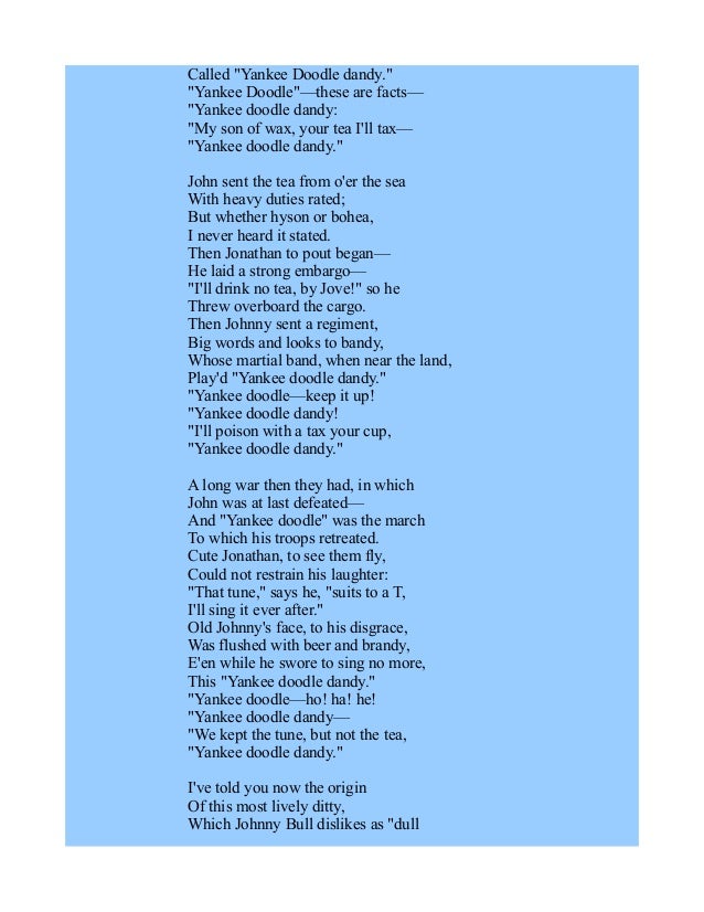 Yankee Doodle Origin and Words