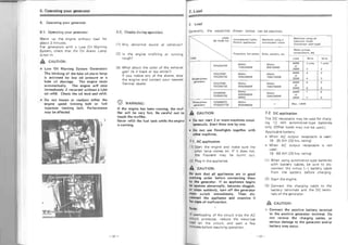 Yanmar  diesel generator operation manual