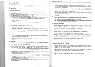 Yanmar  diesel generator operation manual