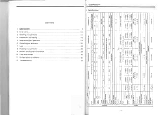 Yanmar  diesel generator operation manual