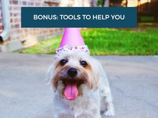 BONUS: TOOLS TO HELP YOU
 