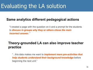 Evaluating the LA solution
36
 