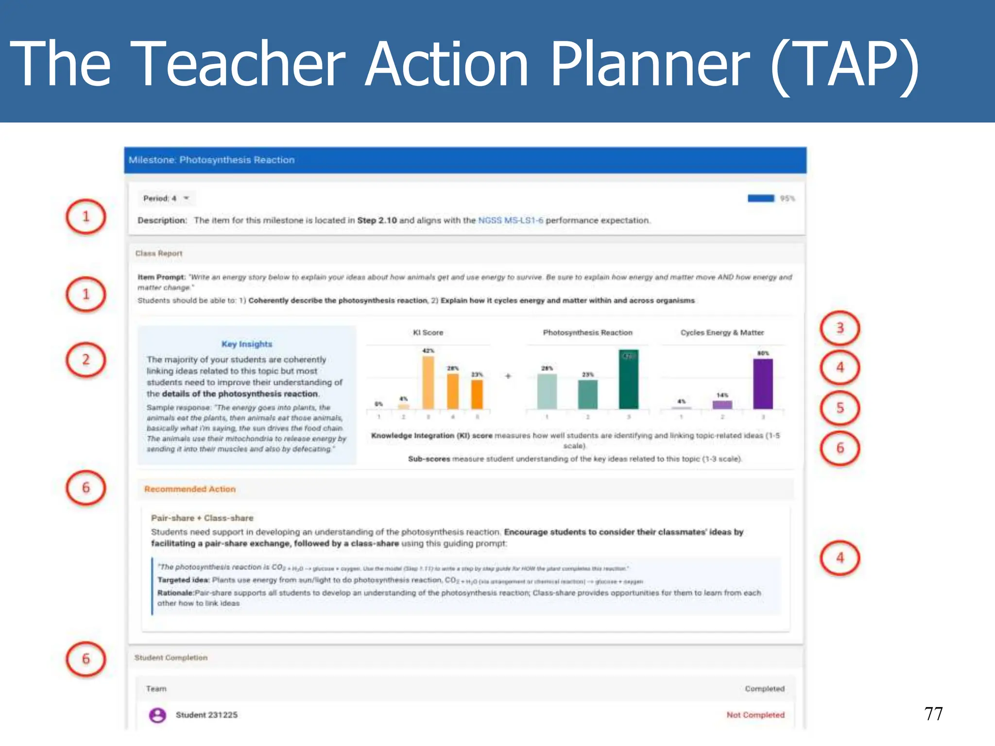 The Teacher Action Planner (TAP)
77
 