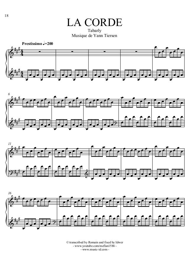 Yann Tiersen Tabarly Sheet Colection