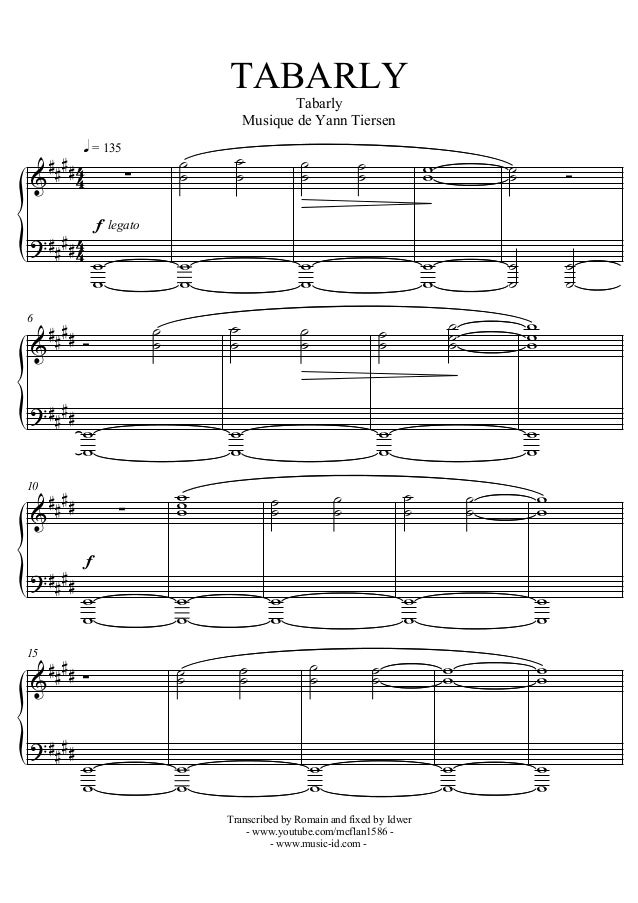 Yann Tiersen Tabarly Sheet Colection