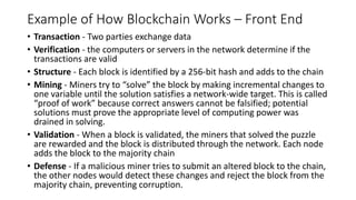 Blockchain Security and Demonstration | PPTX