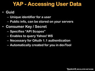 YML, CSS, HTML, JSRuns in an iFrame with CajaYahoo! SDK