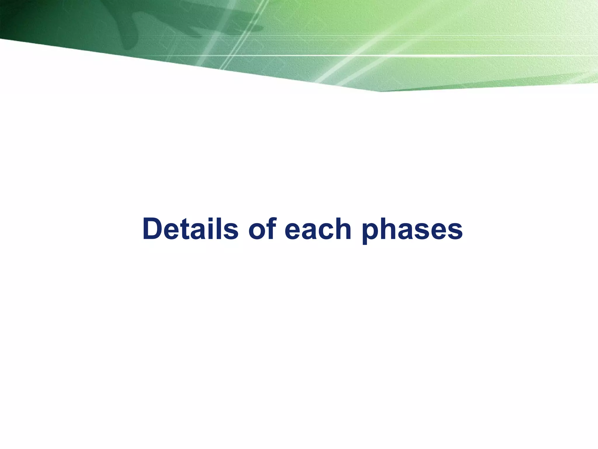Details of each phases 