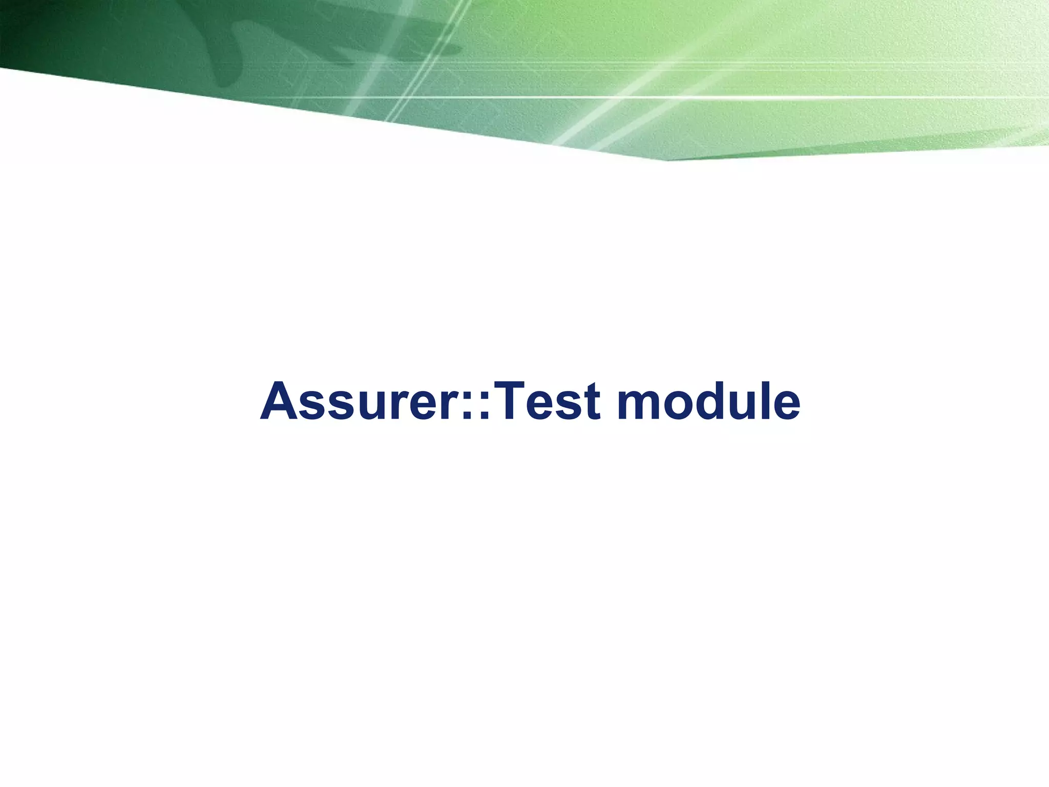 Assurer::Test module 