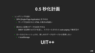●
● SPA (Single-Page Application)
● HTML
●
● id auto paging
●
● + localStorage
0.5
UIT++
 