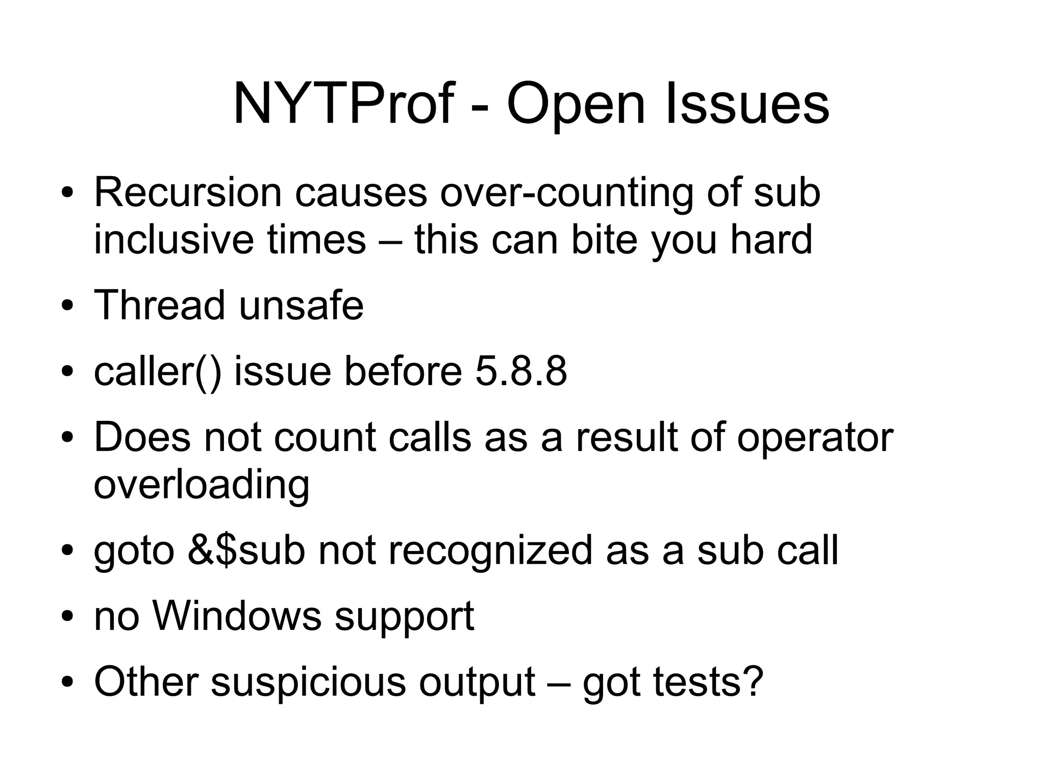 YAPC::Europe 2008 - Mike Astle - Profiling
