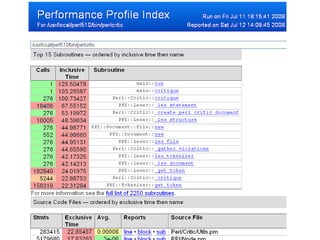 YAPC::Europe 2008 - Mike Astle - Profiling