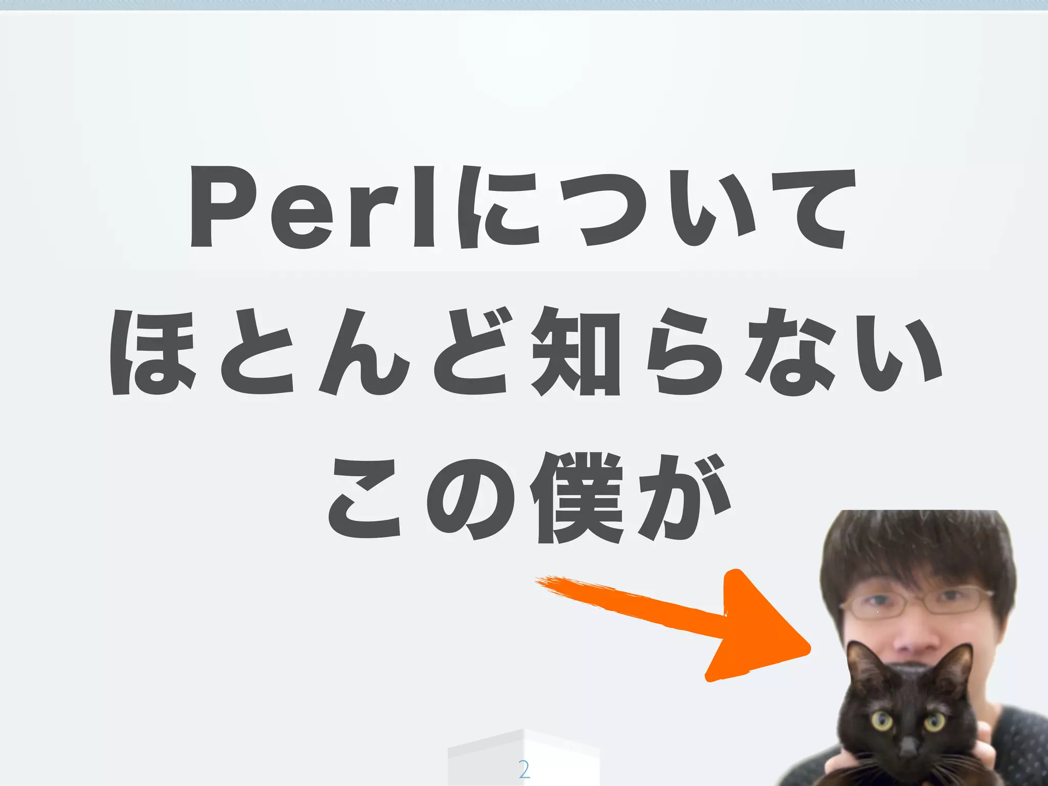 Perlについて
ほとんど知らない
この僕が
2
 