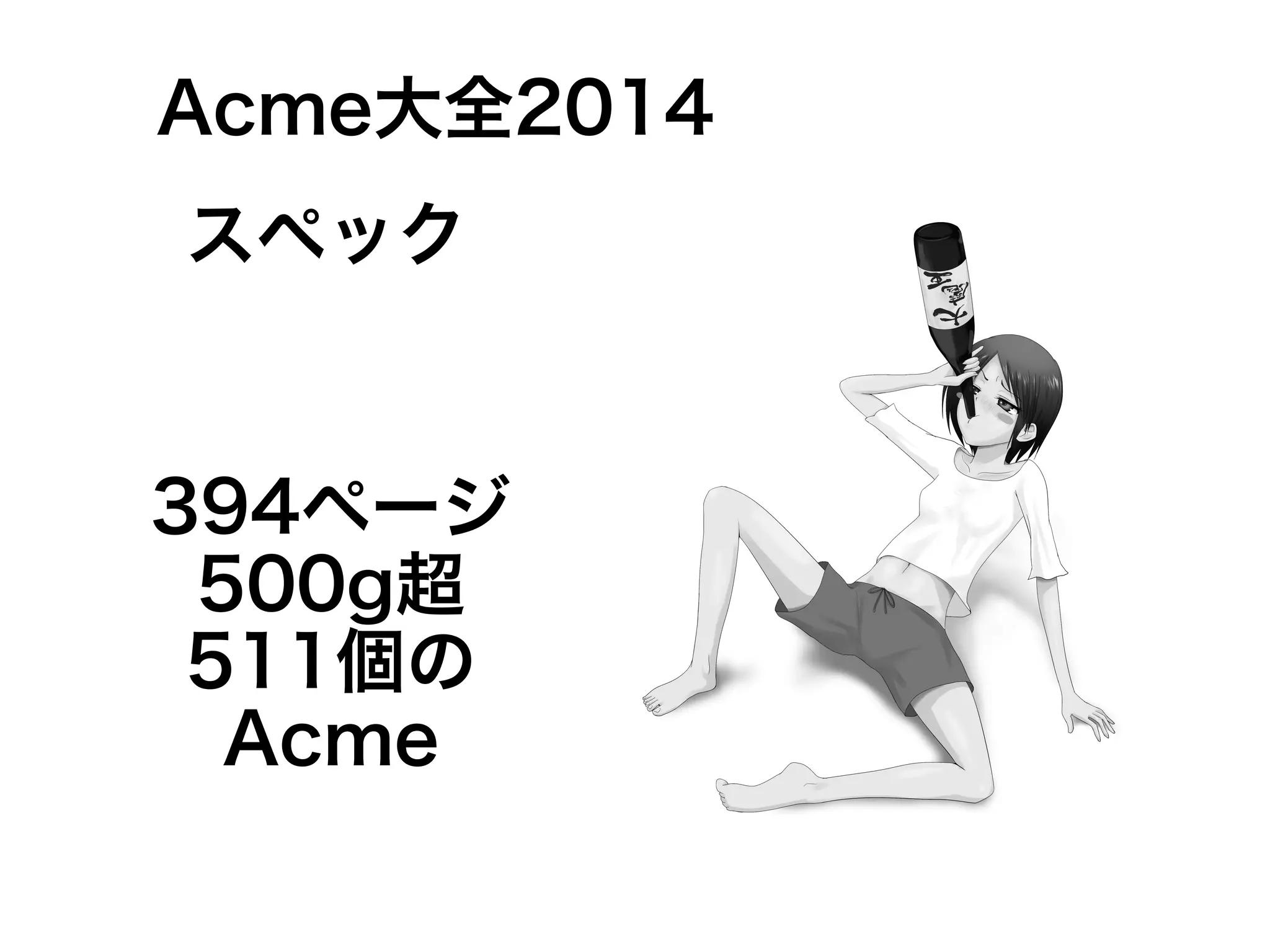 Acme大全2014 
スペック 
394ページ 
500g超 
511個の 
Acme 
 
