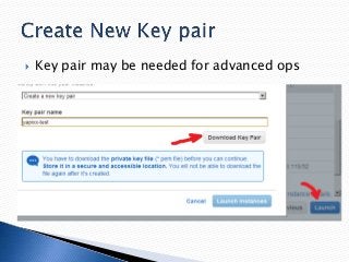 

Key pair may be needed for advanced ops

 