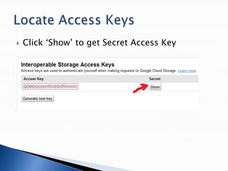  Click ‘Show’ to get Secret Access Key
 