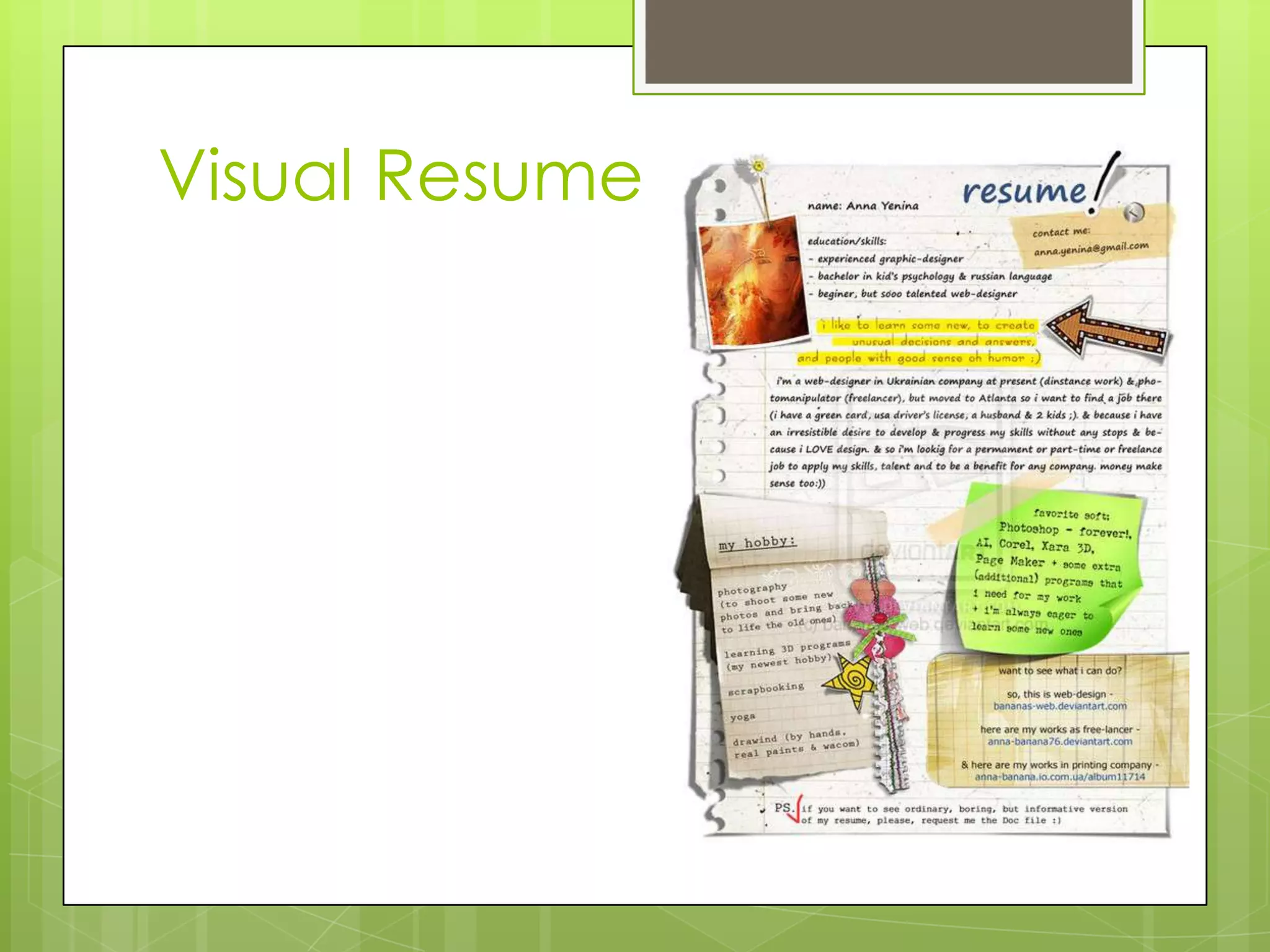 Visual Resume
 