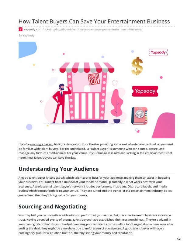 How Talent Buyers Can Save Your Entertainment Business
