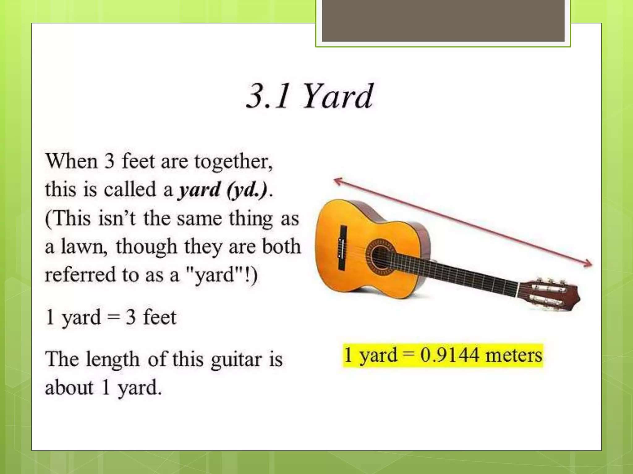 Yards to meters PPT